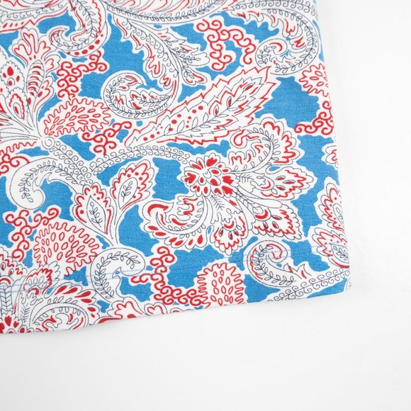 LOFT white/blue/red floral print stretch mini swing dress sundress size S - Picture 3 of 7